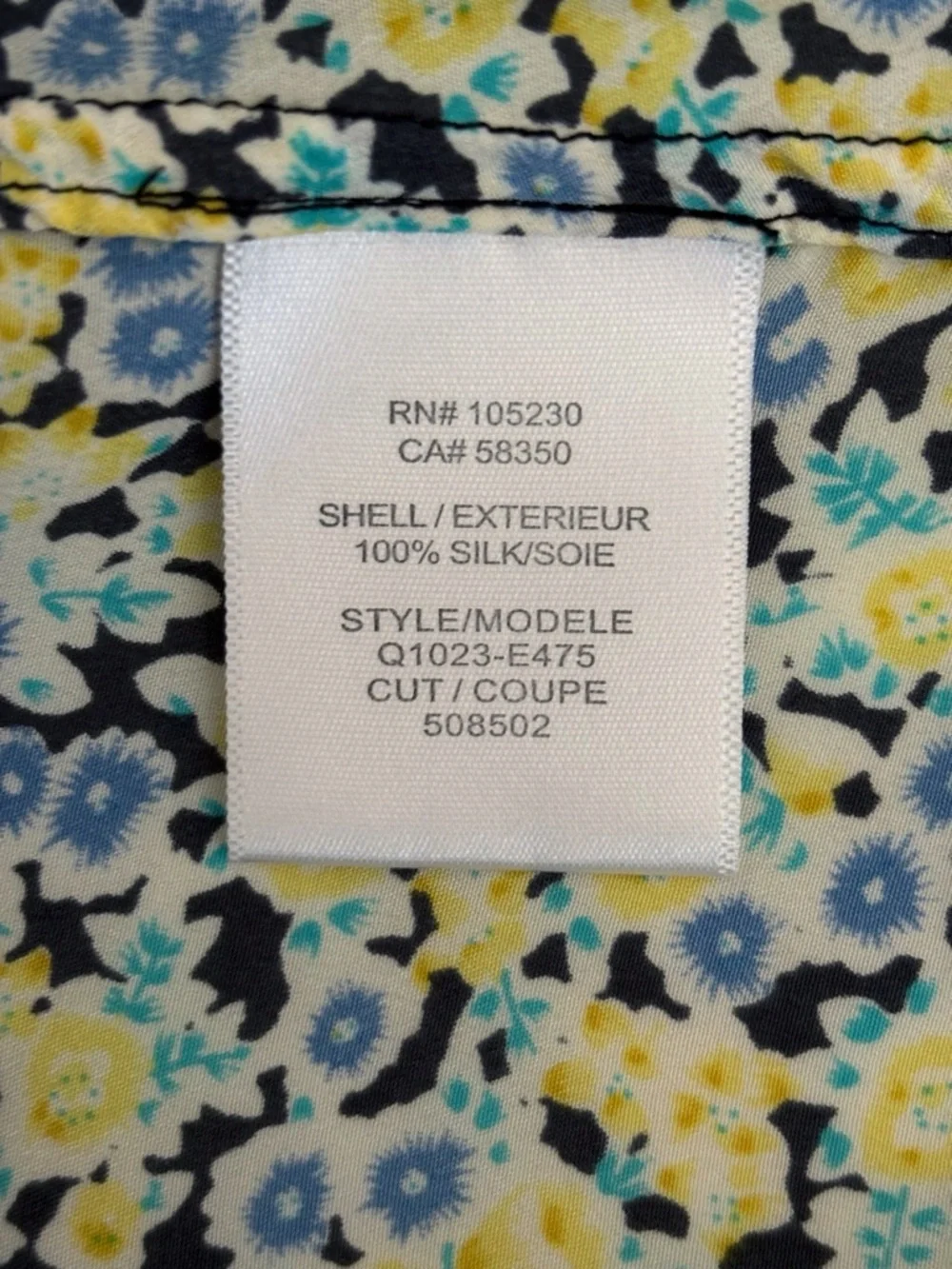 Equipment Yellow & Blue Floral Silk Sleeveless Shift Dress Large